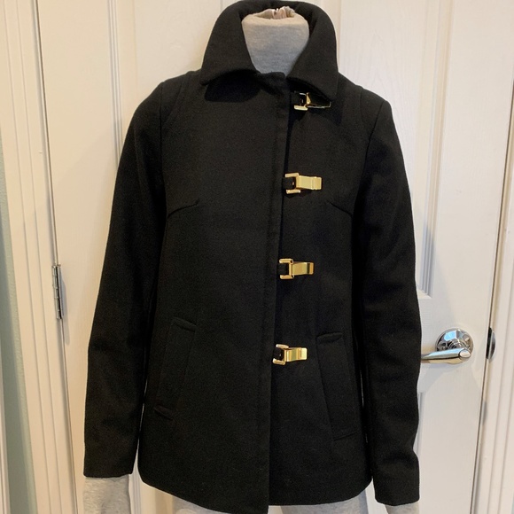 H&M Jackets & Blazers - H&M Wool Blend Black Gold Toggle Coat 2 (XS)